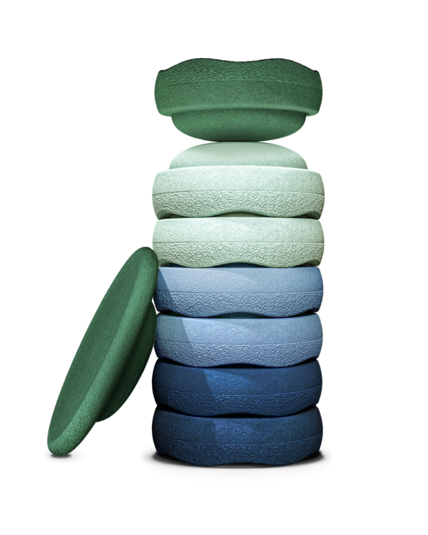 Stapelstein® Oasis – 8-piece Set with Balance Board for play and movement